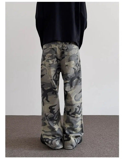 Camouflage Flared Slim Pants Korean Street Fashion Pants By A PUEE Shop Online at OH Vault