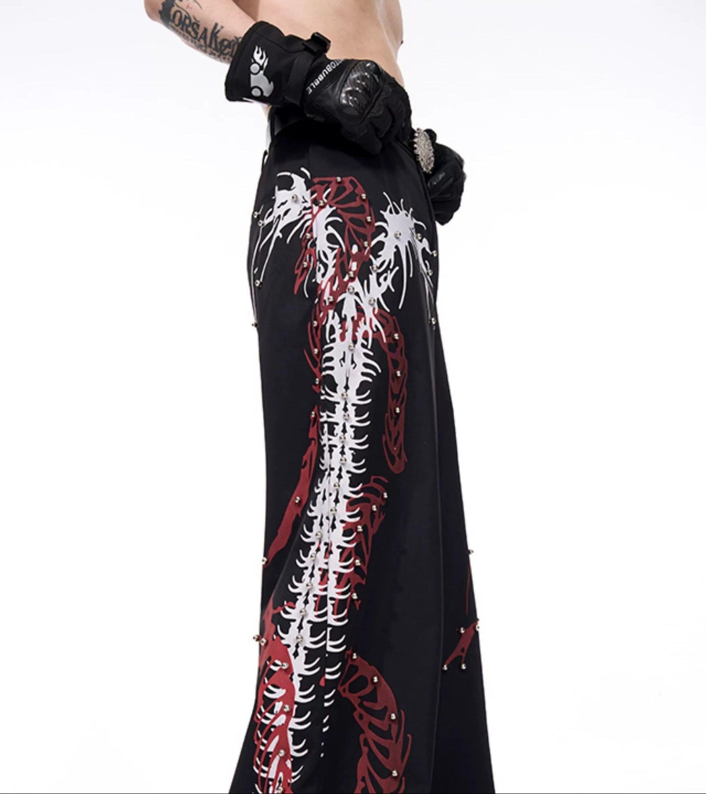 Spine Contrast Print Pants Korean Street Fashion Pants By Slim Black Shop Online at OH Vault