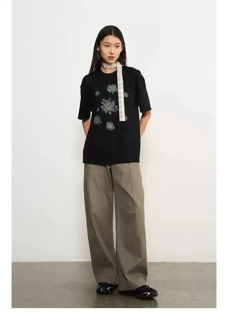Rhestoned Graphic Print T-Shirt Korean Street Fashion T-Shirt By 11St Crops Shop Online at OH Vault