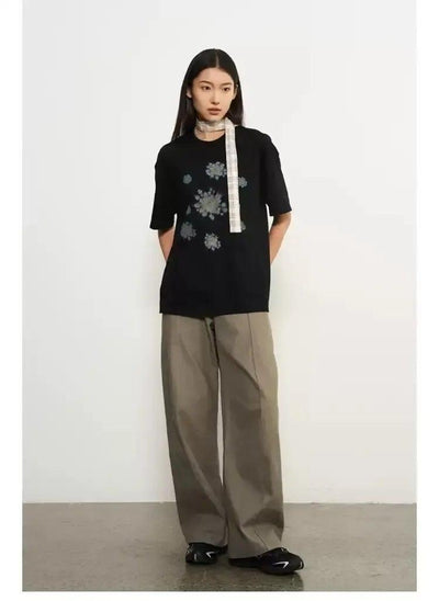 Rhestoned Graphic Print T-Shirt Korean Street Fashion T-Shirt By 11St Crops Shop Online at OH Vault