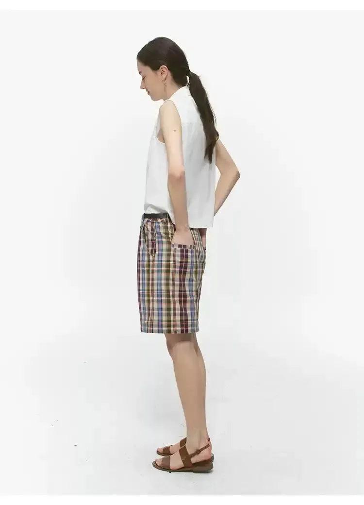 Vintage Color Plaid Skirt Korean Street Fashion Skirt By Country Moment Shop Online at OH Vault