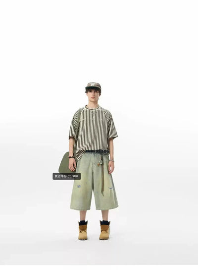 Striped Knit Embroidery T-Shirt Korean Street Fashion T-Shirt By JHYQ Shop Online at OH Vault