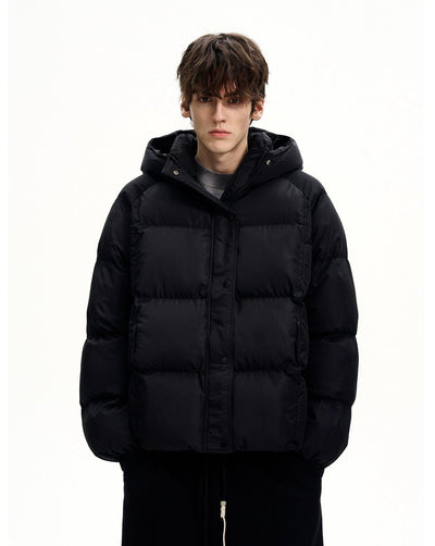 Funnel Hooded Puffer Jacket Korean Street Fashion Jacket By MaxDstr Shop Online at OH Vault