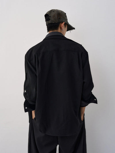 Folded Sleeve Layered Shirt Korean Street Fashion Shirt By MaxDstr Shop Online at OH Vault
