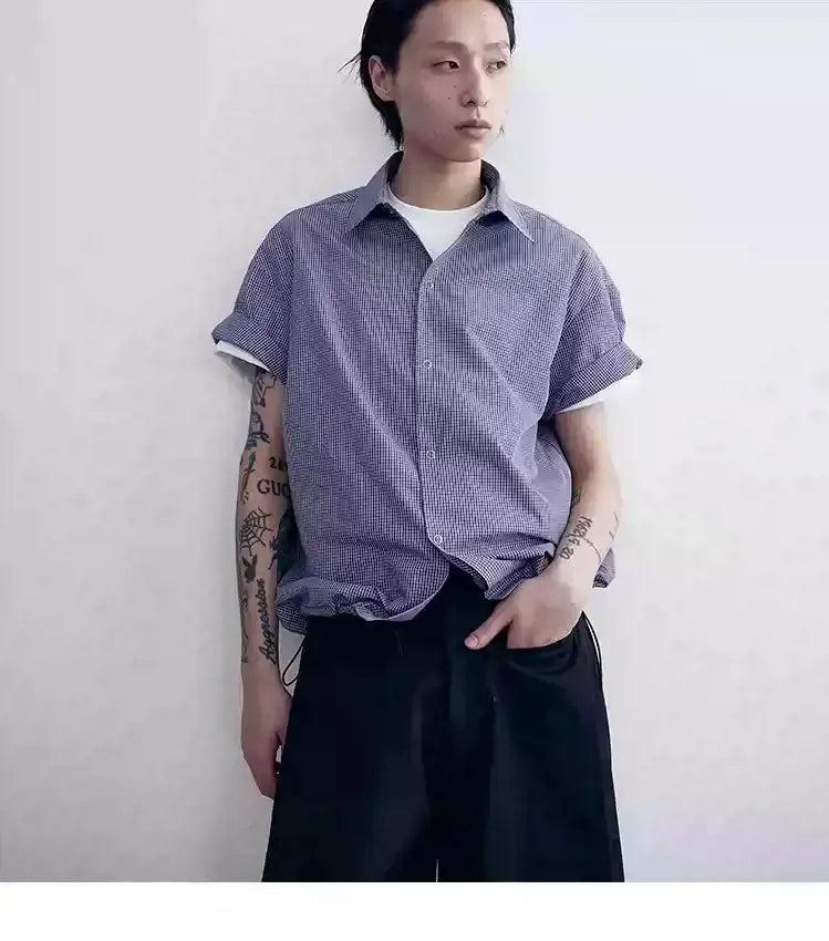 Clean Fit Plaid Buttoned Shirt Korean Street Fashion Shirt By In Knots Shop Online at OH Vault