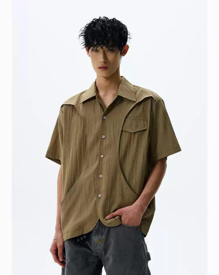 Structured & Layered Shirt Korean Street Fashion Shirt By A PUEE Shop Online at OH Vault