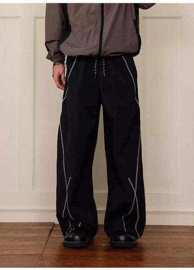 Athleisure Lines Drawstring Pants Korean Street Fashion Pants By Donsmoke Shop Online at OH Vault