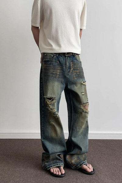 Distressed and Ripped Jeans Korean Street Fashion Jeans By A PUEE Shop Online at OH Vault