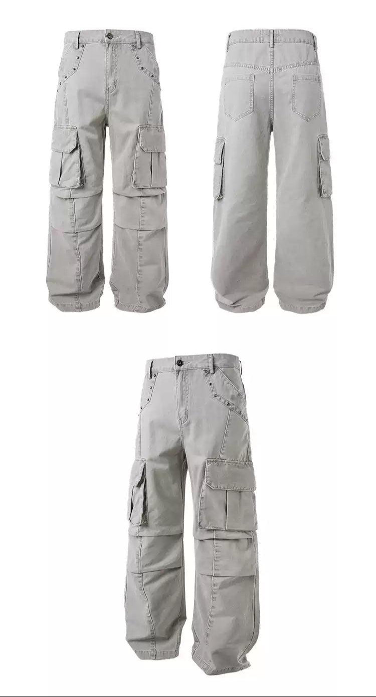 Versatile Multi-Details Cargo Jeans Korean Street Fashion Jeans By Made Extreme Shop Online at OH Vault