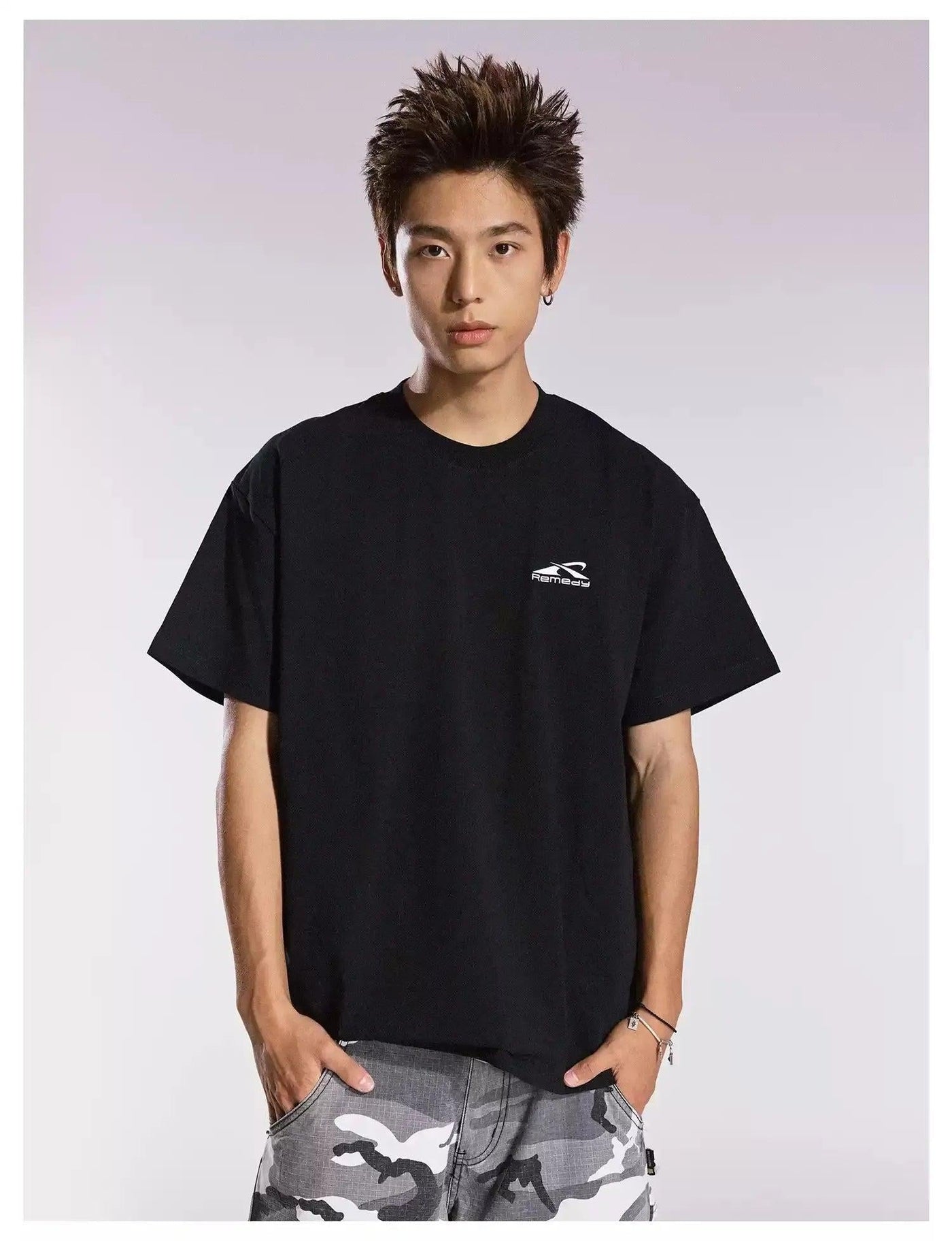 Boxy Fit Casual Style T-Shirt Korean Street Fashion T-Shirt By Remedy Shop Online at OH Vault