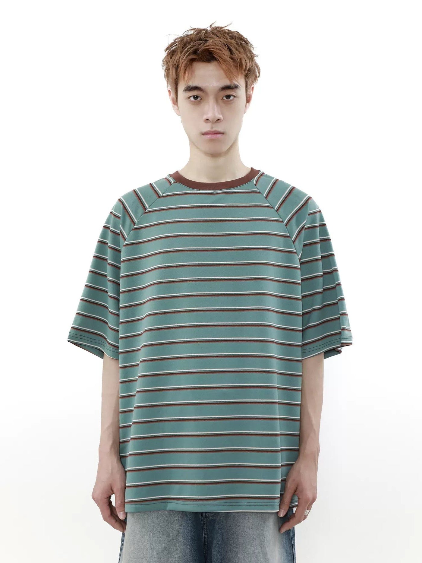 Retro Stripes Casual T-Shirt Korean Street Fashion T-Shirt By Mr Nearly Shop Online at OH Vault