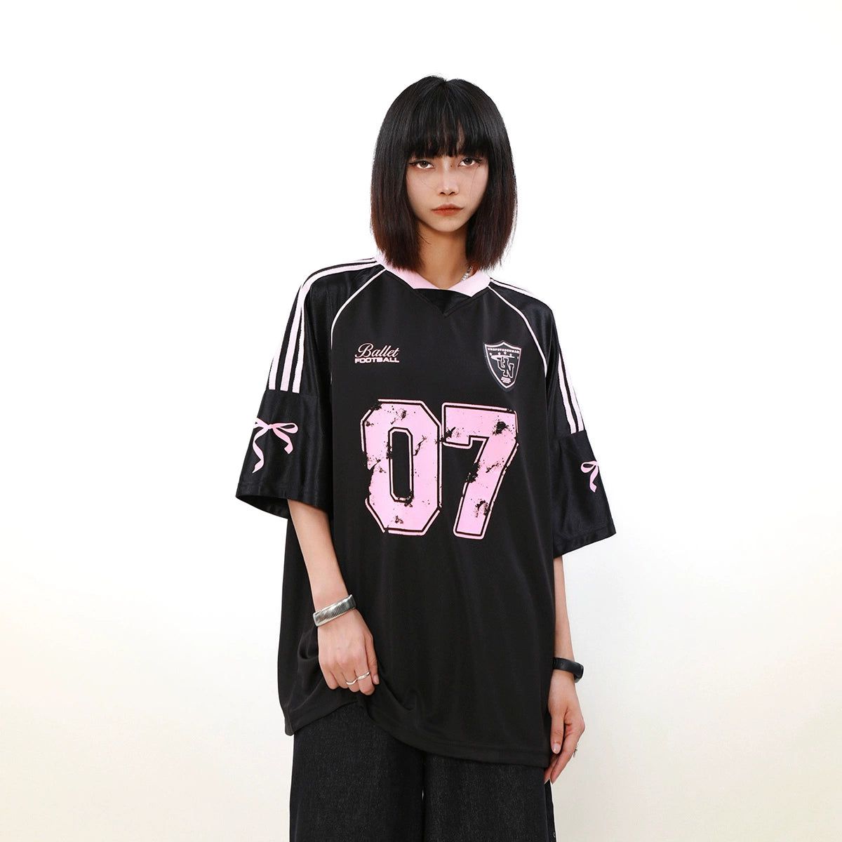 Shiny Spliced Sleeves T-Shirt Korean Street Fashion T-Shirt By Mr Nearly Shop Online at OH Vault