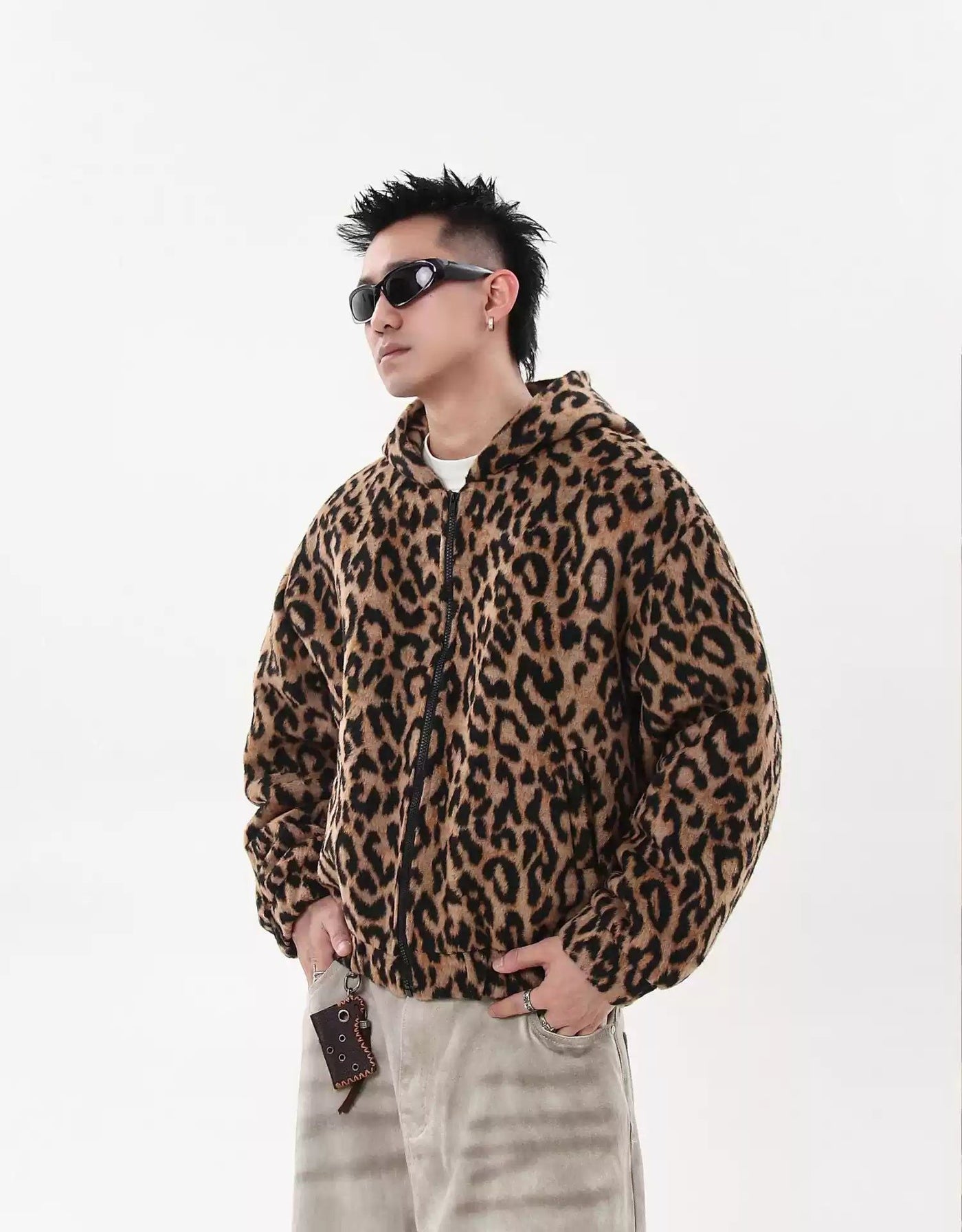 Leopard Print Hooded Jacket Korean Street Fashion Jacket By Blacklists Shop Online at OH Vault