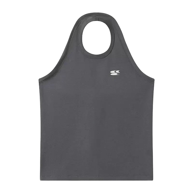 Logo Backless Halterneck Vest Korean Street Fashion Vest By Crying Center Shop Online at OH Vault