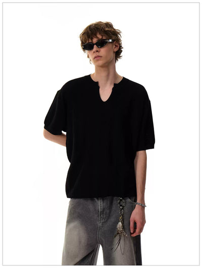 Neat Plain Knit T-Shirt Korean Street Fashion T-Shirt By Mr Nearly Shop Online at OH Vault