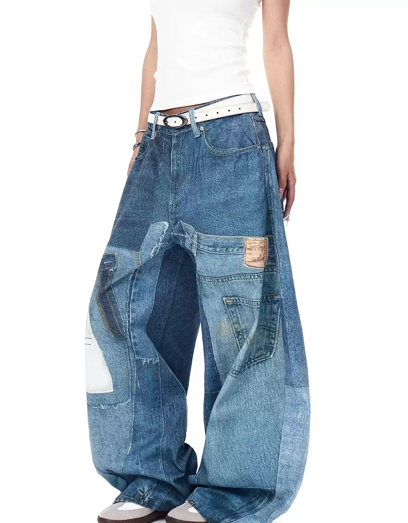 Graphic Print Loose Jeans Korean Street Fashion Jeans By Blacklists Shop Online at OH Vault