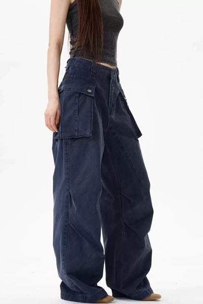 High Buttoned Pockets Jeans Korean Street Fashion Jeans By 77Flight Shop Online at OH Vault