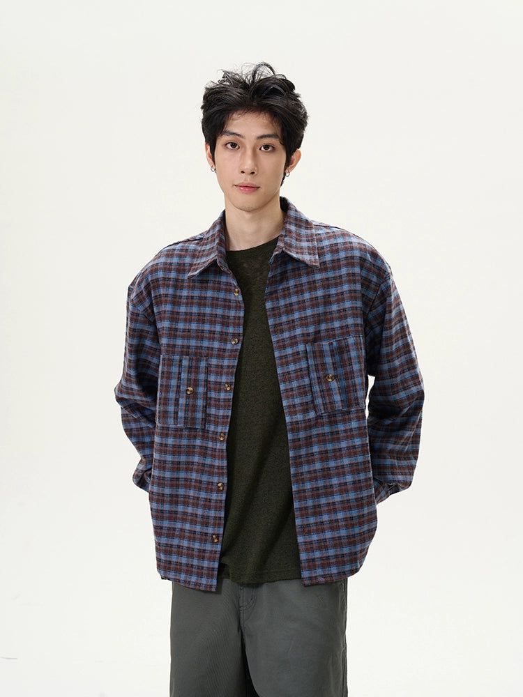 Classic Buttons Checked Shirt Korean Street Fashion Shirt By 77Flight Shop Online at OH Vault