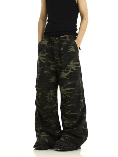 Wide Side Pockets Camouflage Jeans Korean Street Fashion Jeans By MEBXX Shop Online at OH Vault