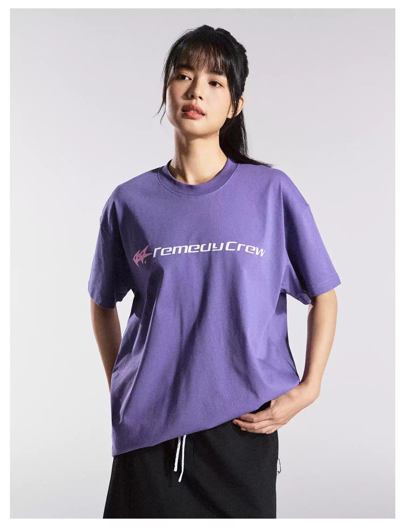 Gradient Logo Graphic T-Shirt Korean Street Fashion T-Shirt By Remedy Shop Online at OH Vault