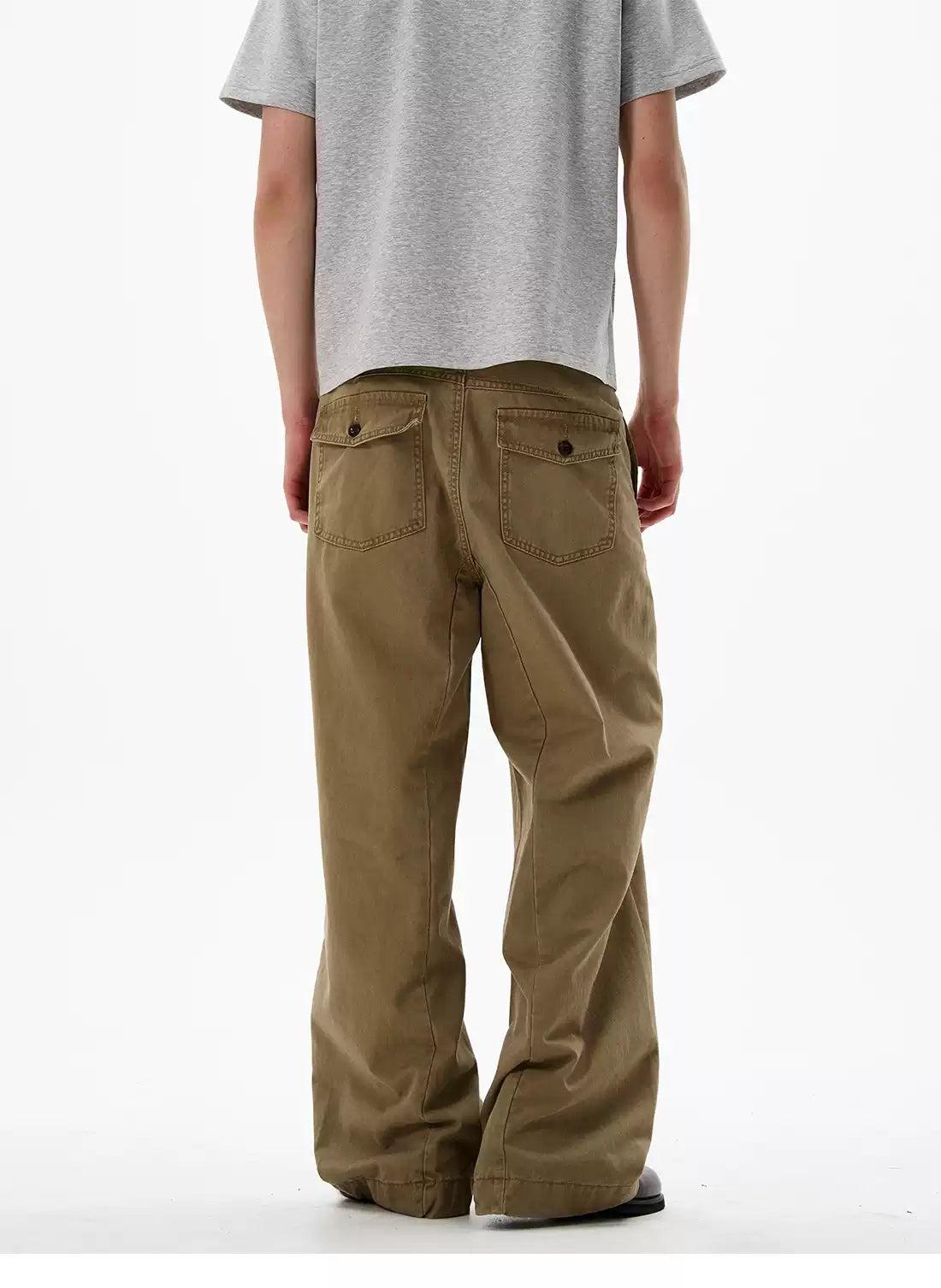 Slant Pocket Straight Fit Pants Korean Street Fashion Pants By 77Flight Shop Online at OH Vault