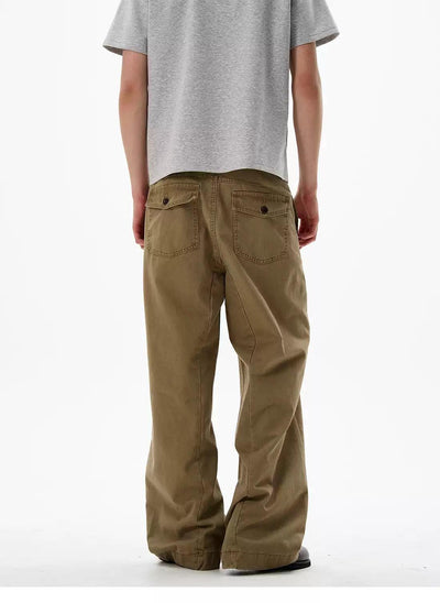 Slant Pocket Straight Fit Pants Korean Street Fashion Pants By 77Flight Shop Online at OH Vault