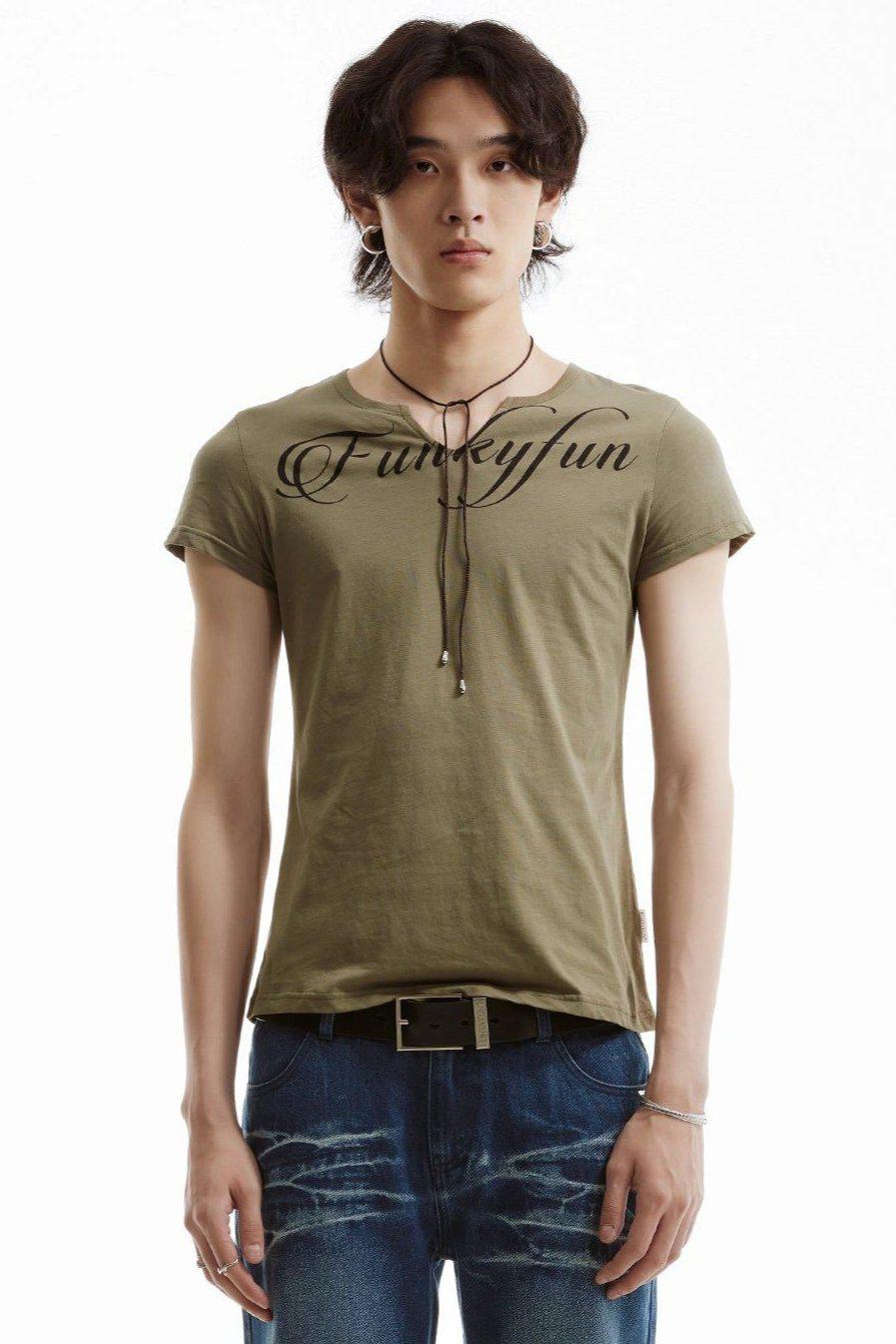 Minimal Cut Relaxed T-Shirt Korean Street Fashion T-Shirt By Funky Fun Shop Online at OH Vault