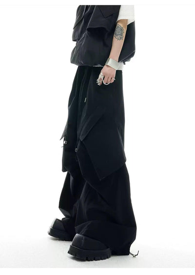 Drawstring Cargo Vest & Slant Pocket Pants Set Korean Street Fashion Clothing Set By Argue Culture Shop Online at OH Vault