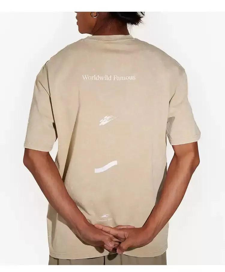 Washed Effect Logo Print T-Shirt Korean Street Fashion T-Shirt By Crying Center Shop Online at OH Vault