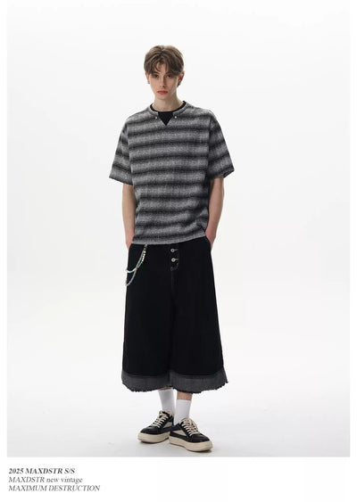 Contrast Smudged Stripes T-Shirt Korean Street Fashion T-Shirt By MaxDstr Shop Online at OH Vault