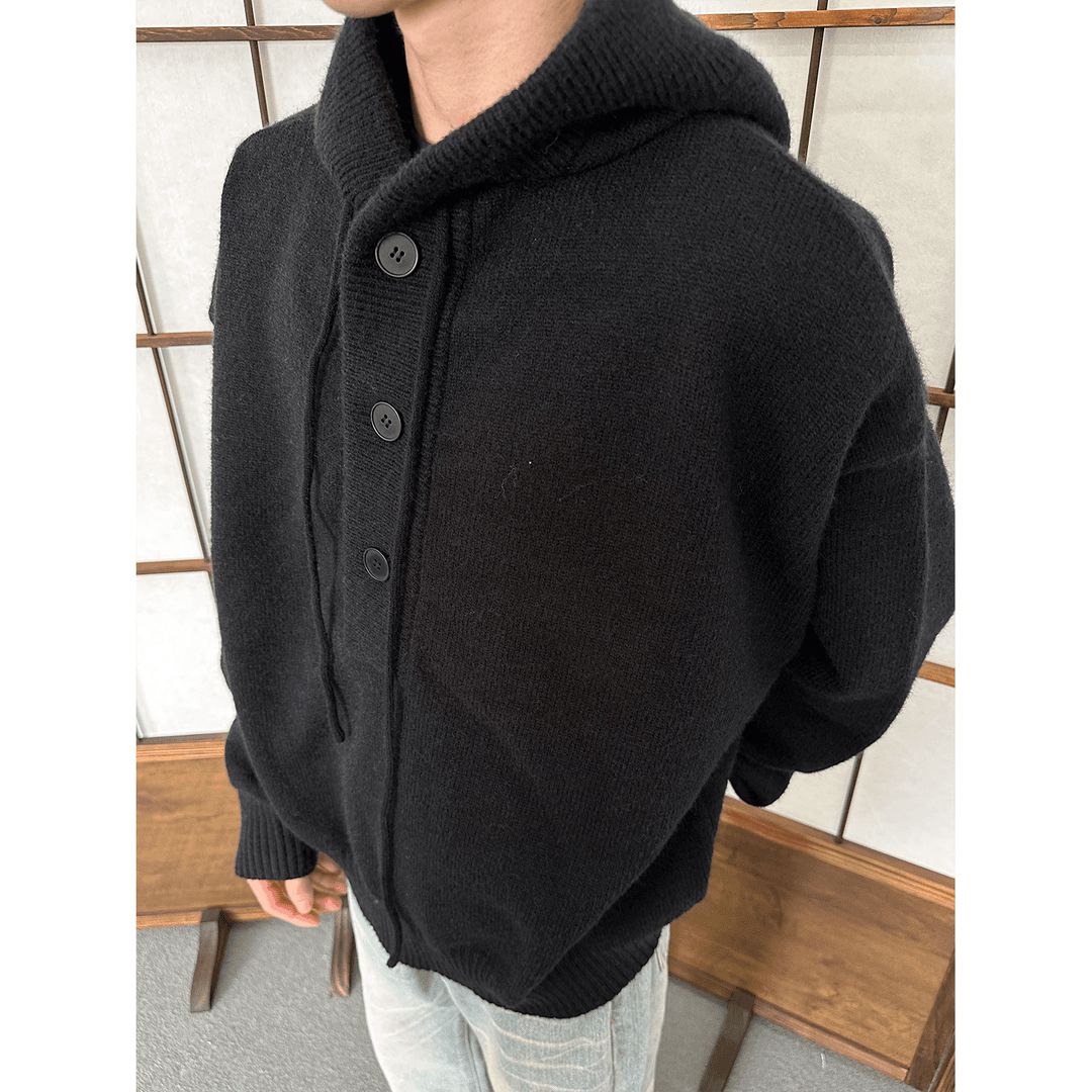 Cozy Half-Buttons Hooded Sweater Korean Street Fashion Sweater By Made Extreme Shop Online at OH Vault