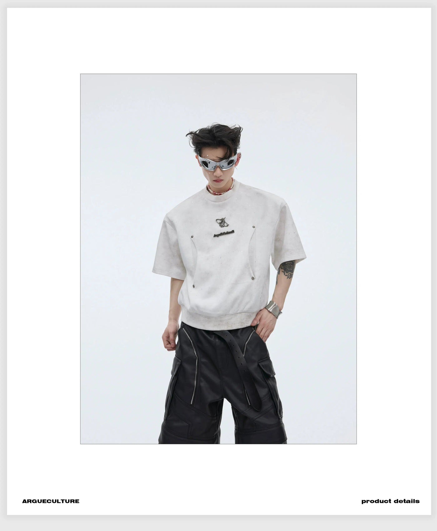 Metal Logo Star Dust T-Shirt Korean Street Fashion T-Shirt By Argue Culture Shop Online at OH Vault