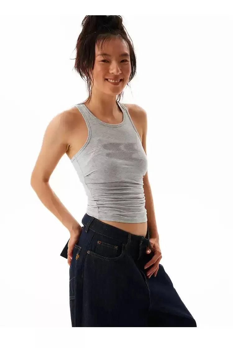 Halftone Logo Print Tank Top Korean Street Fashion Tank Top By Crying Center Shop Online at OH Vault