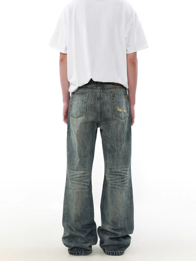 Cuts Detail Faded Jeans Korean Street Fashion Jeans By Mr Nearly Shop Online at OH Vault