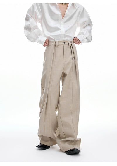 Chic Button Pleated Trousers Korean Street Fashion Trousers By Argue Culture Shop Online at OH Vault