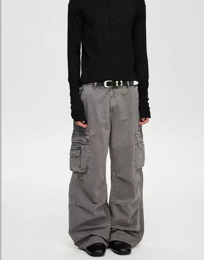 Washed Pleated Cargo Pants Korean Street Fashion Pants By A PUEE Shop Online at OH Vault