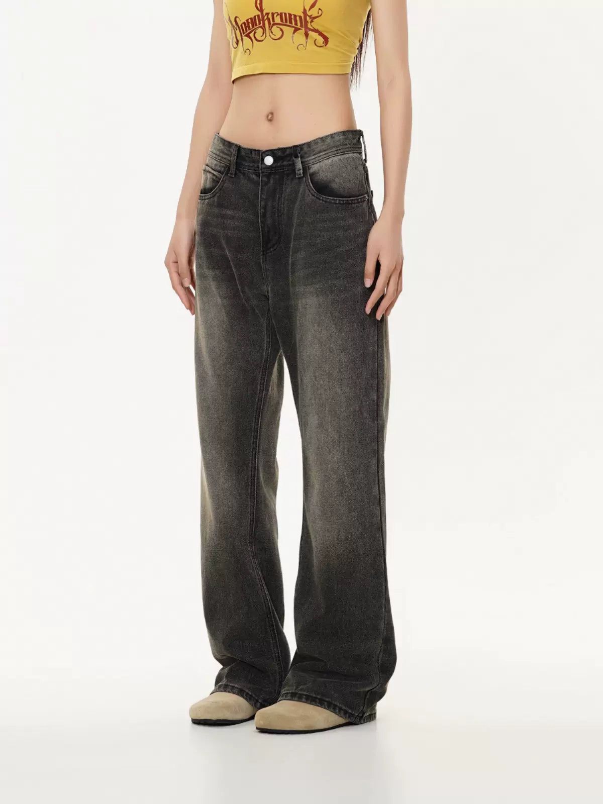 Workwear Washed Faded Jeans Korean Street Fashion Jeans By Made Extreme Shop Online at OH Vault