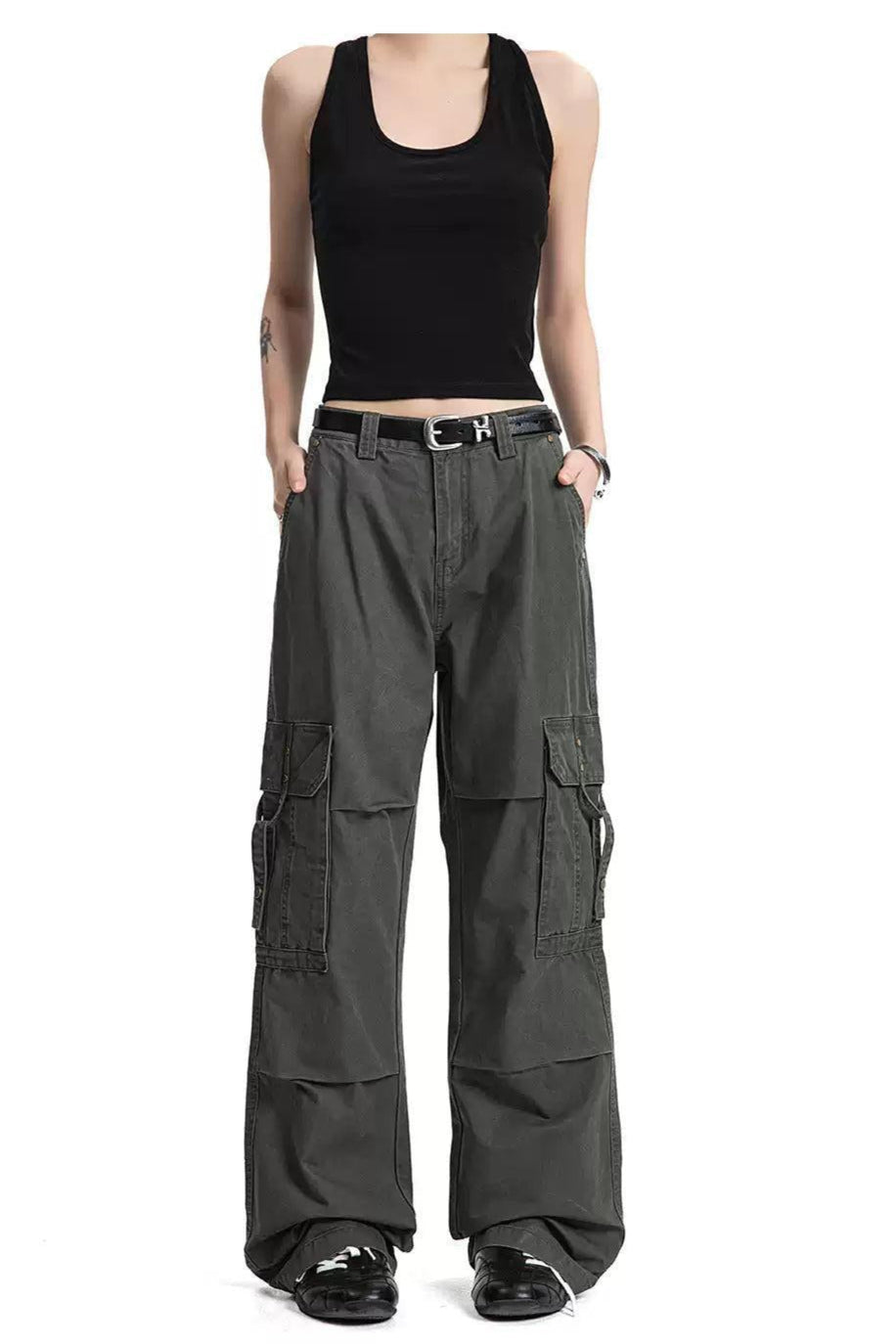 Strapped Pockets Cargo Jeans Korean Street Fashion Jeans By Made Extreme Shop Online at OH Vault