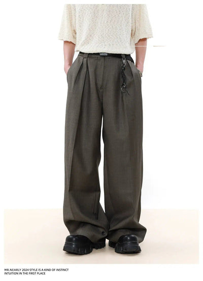 Drape Pleated Trousers Korean Street Fashion Trousers By Mr Nearly Shop Online at OH Vault