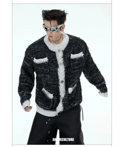 Pearled Lines Knit Cardigan Korean Street Fashion Cardigan By Argue Culture Shop Online at OH Vault