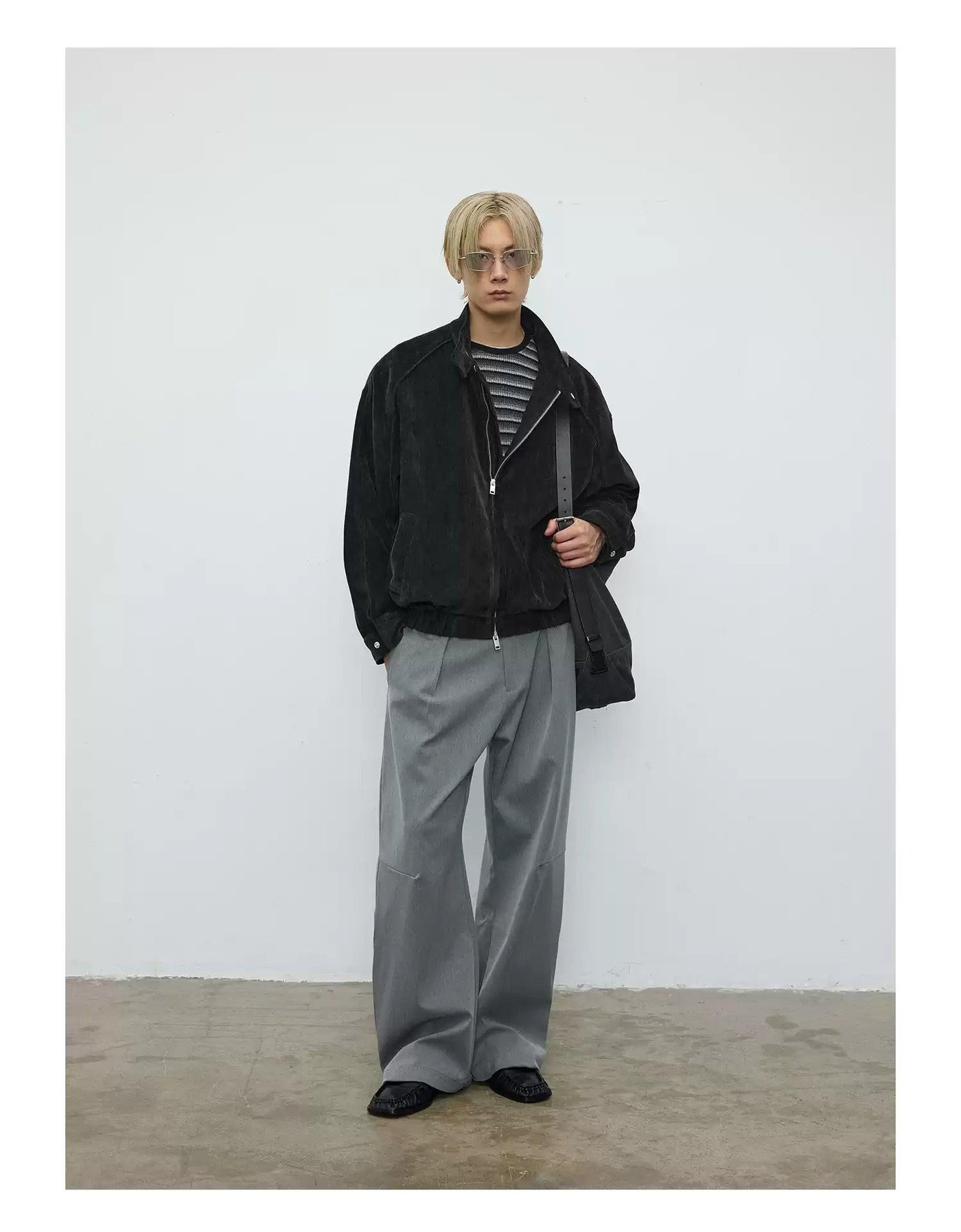 Pleated Relaxed Fit Trousers Korean Street Fashion Trousers By Terra Incognita Shop Online at OH Vault