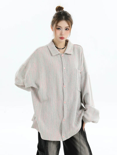 Gradient Multi-Color Tweed Outer Shirt Korean Street Fashion Shirt By INS Korea Shop Online at OH Vault