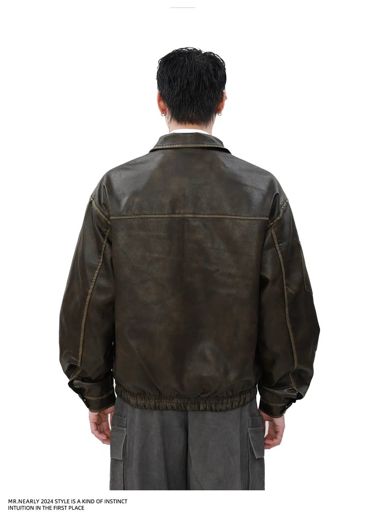 Classic Motorcycle PU Leather Jacket Korean Street Fashion Jacket By Mr Nearly Shop Online at OH Vault