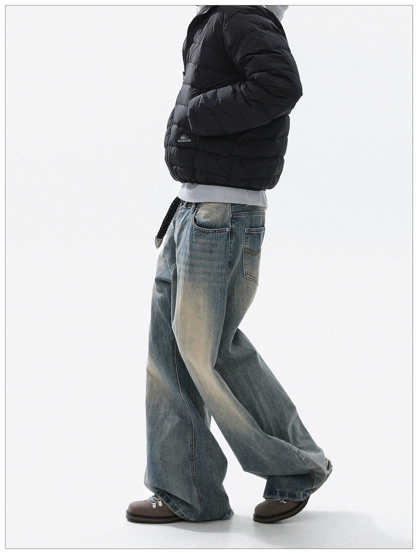 Washed Faded Straight Jeans Korean Street Fashion Jeans By Mr Nearly Shop Online at OH Vault
