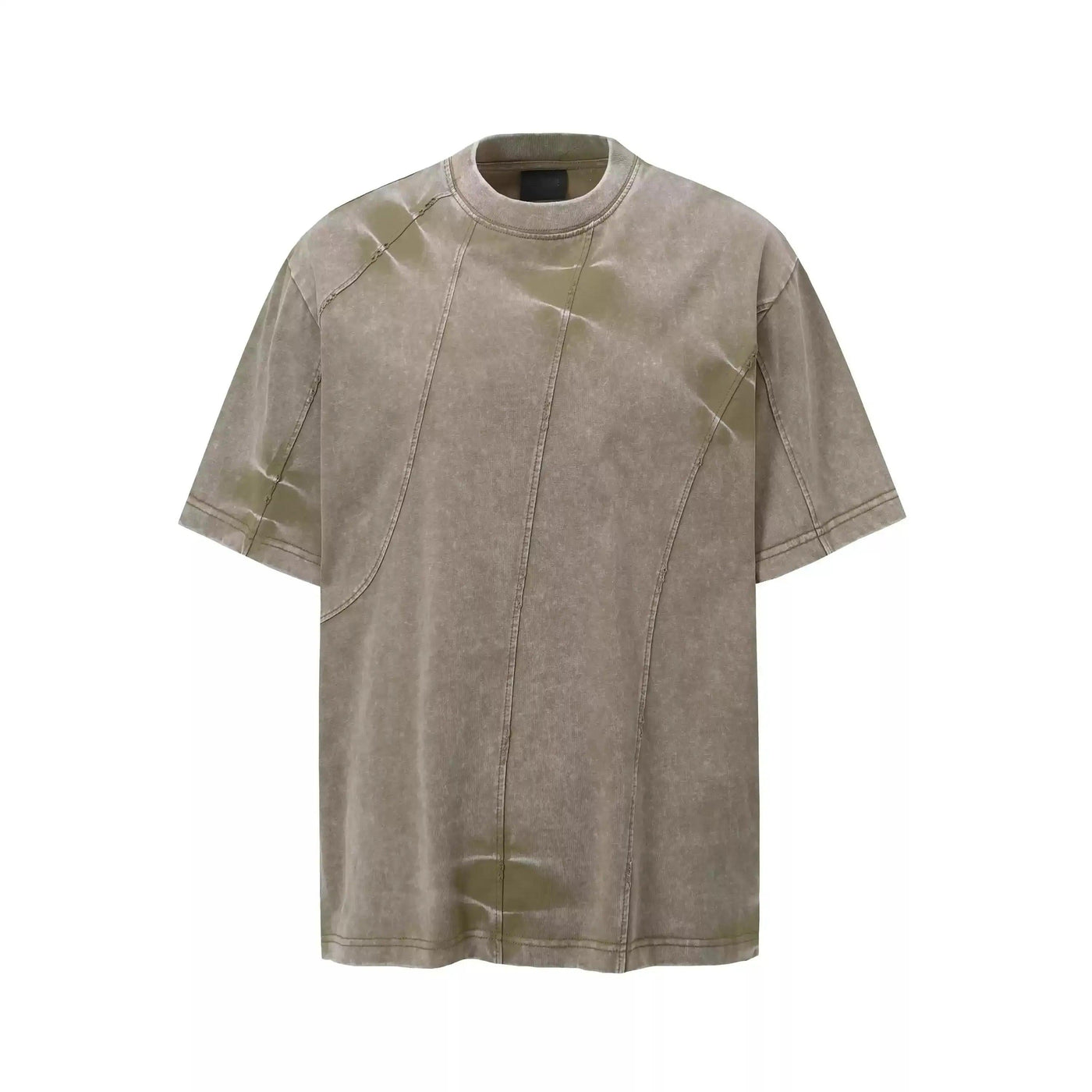Irregular Washed Panel Pleated T-Shirt Korean Street Fashion T-Shirt By MaxDstr Shop Online at OH Vault