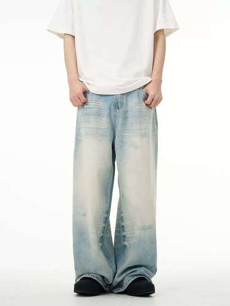 Oversized Light Washed Jeans Korean Street Fashion Jeans By 77Flight Shop Online at OH Vault