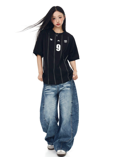 Raglan Sleeve Sporty T-Shirt Korean Street Fashion T-Shirt By Blacklists Shop Online at OH Vault