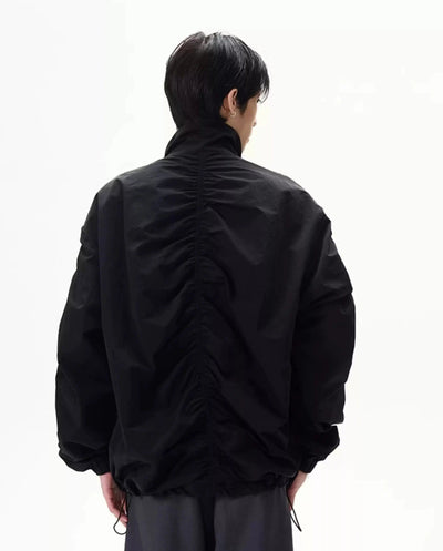 Pleated Zipped Detail Windbreaker Jacket Korean Street Fashion Jacket By 77Flight Shop Online at OH Vault