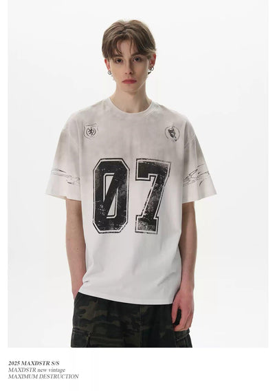 Stained Washed Jersey T-Shirt Korean Street Fashion T-Shirt By MaxDstr Shop Online at OH Vault