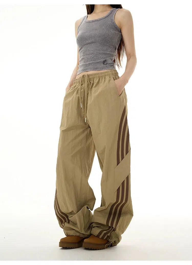 Three-Bar Casual Sports Pants Korean Street Fashion Pants By 77Flight Shop Online at OH Vault